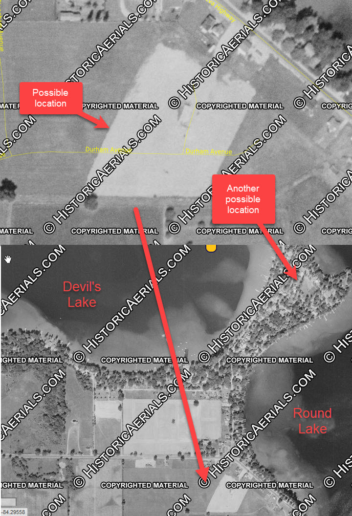 Geneva Beach Drive-In Theatre - 1955 Aerial Photo